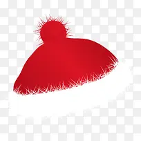冬日红色毛绒圣诞帽