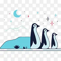 三只企鹅矢量图