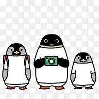 三只企鹅 照相机企鹅