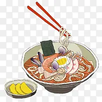 手绘日本海鲜拉面套餐