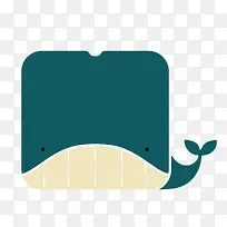 绿色卡通小鲸鱼
