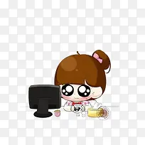 看电影的小女孩