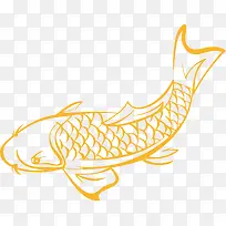 金色鲤鱼矢量素材图