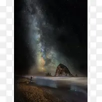 浪漫夜晚星空流星