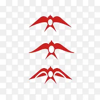 三只红色的燕子图案标志