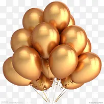 金色质感飞起的气球