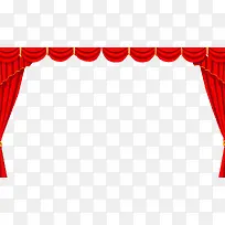 红色舞台布帘