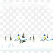 雪花雪松冬季素材背景