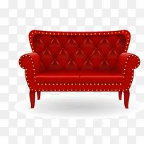 红色的双人沙发矢量图