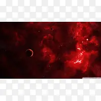 神秘的红色宇宙星云