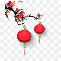 梅花红灯笼