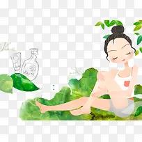 瑜伽美少女人物素材