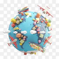 创意地球图案