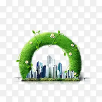 创意绿色城市建筑物