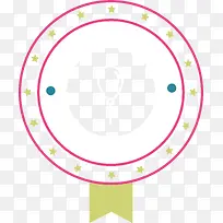 双层粉红圆圈标题框