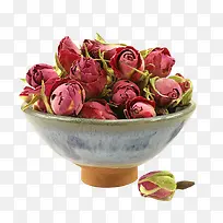 红色法兰西玫瑰花茶图片素材