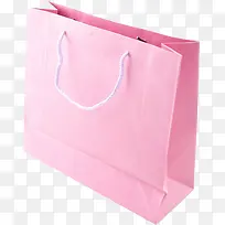 粉色购物纸袋手绘人物