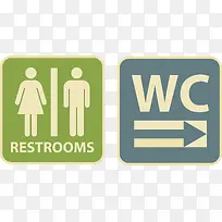 复古风格厕所标识牌