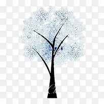 蓝色雪花树图片素材