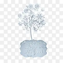 矢量浅灰色创意雪花树
