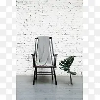 白色墙壁纹理椅子