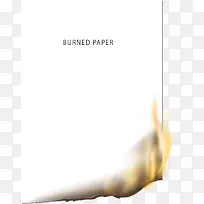 燃烧一角的白色纸张