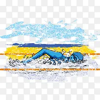 体育项目运动人物插画矢量素材