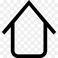 具有房屋形状轮廓符号的上箭头图标