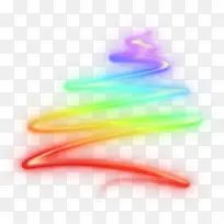 彩虹色手绘光效线条