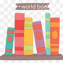 书架上的彩色书本
