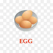 矢量食物插画英文教学鸡蛋