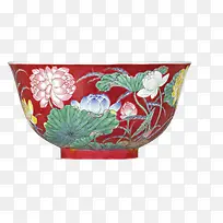 红花陶瓷碗图案