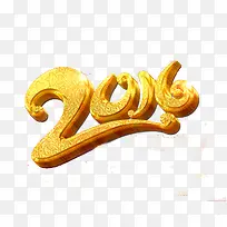 金色立体字2016