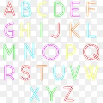 霓虹效果字母和数字符号