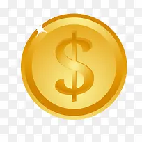 黄色钱币金币光泽