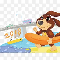 2018狗年插画
