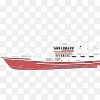 红色立体大海货轮