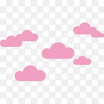 可爱扁平粉红色的云朵矢量图