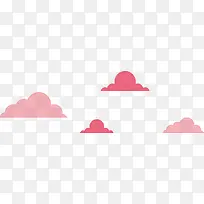 扁平卡通粉红色的云矢量图