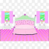 室内场景粉色地板卧室