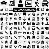 黑色教育科学图标icon矢量