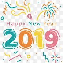 彩色烟花2019新年