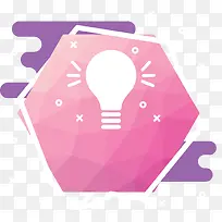 粉红多边形灯泡创意