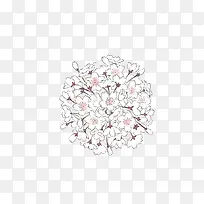 手绘白色花朵花球