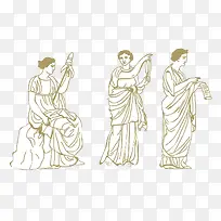 古希腊人物线条画