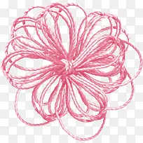 粉色手工绳子花朵