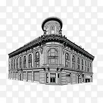线描建筑物