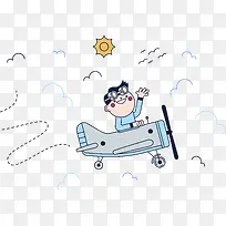 卡通飞行员矢量