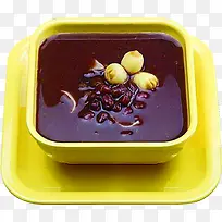 黄色碗中的红豆汤欧式花纹