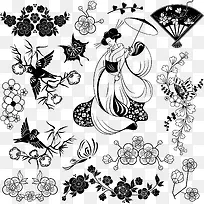 撑着伞的日本女人